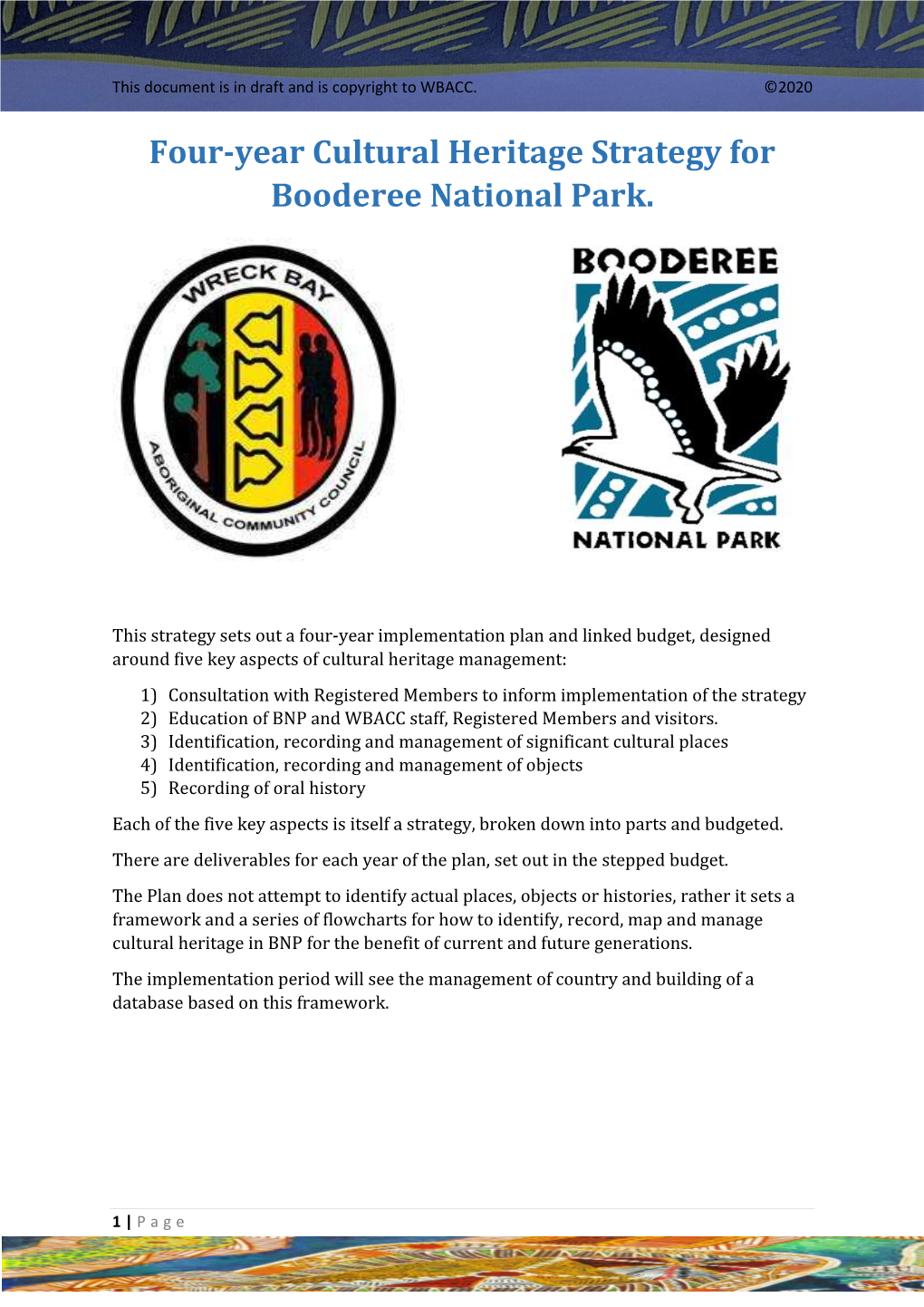Four-Year Cultural Heritage Strategy for Booderee National Park