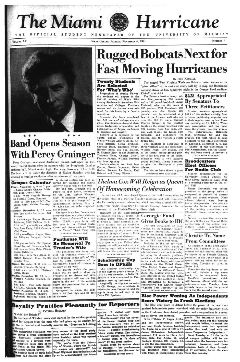 Hurricane the OFFICIAL STUDENT NEWSPAPER of the UNIVERSITY of MIAMI21