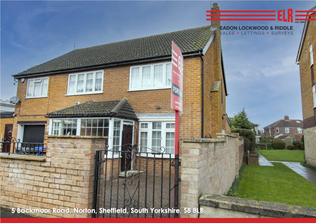 5 Backmoor Road, Norton, Sheffield, South Yorkshire, S8 8LB