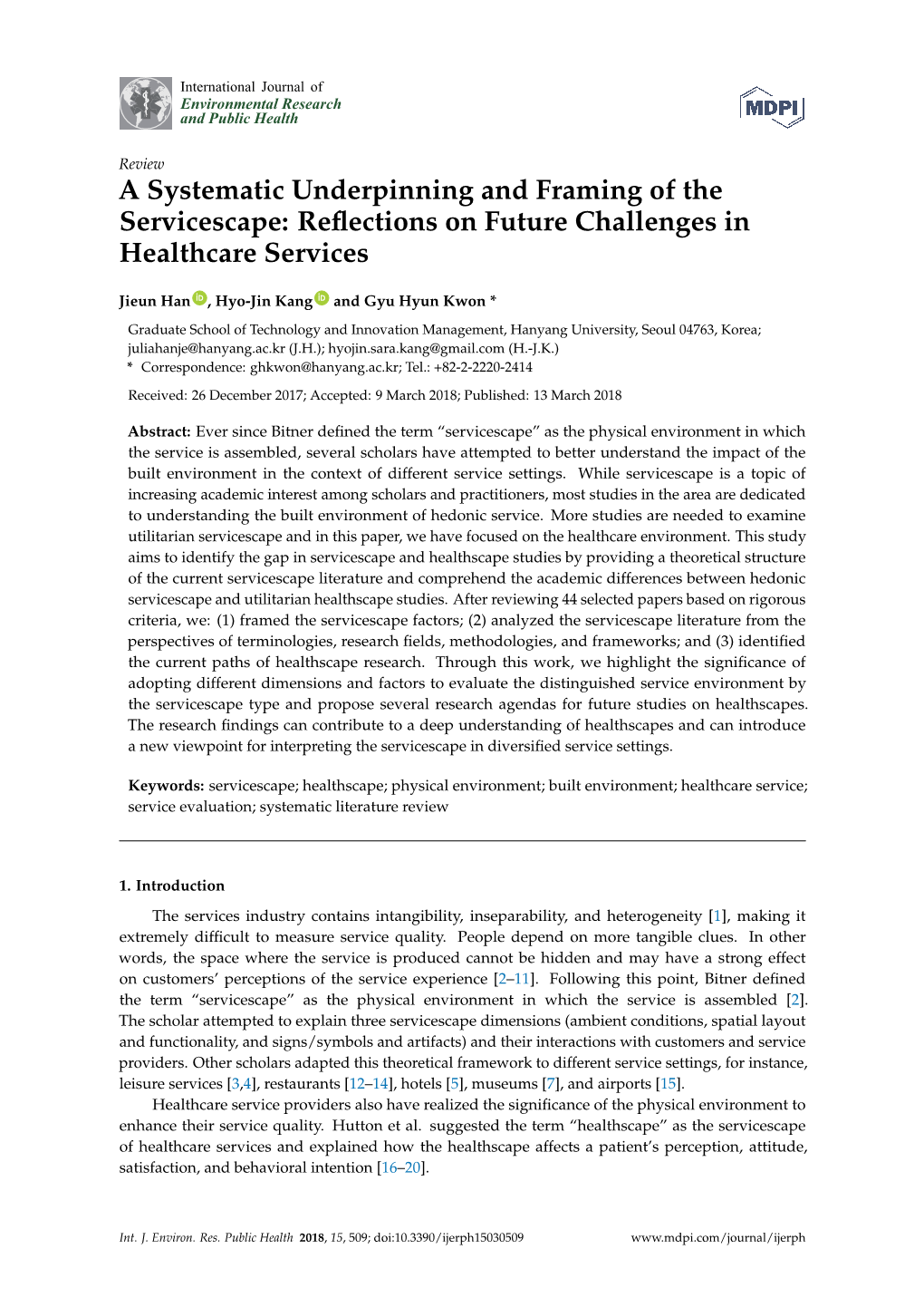 A Systematic Underpinning and Framing of the Servicescape: Reﬂections on Future Challenges in Healthcare Services