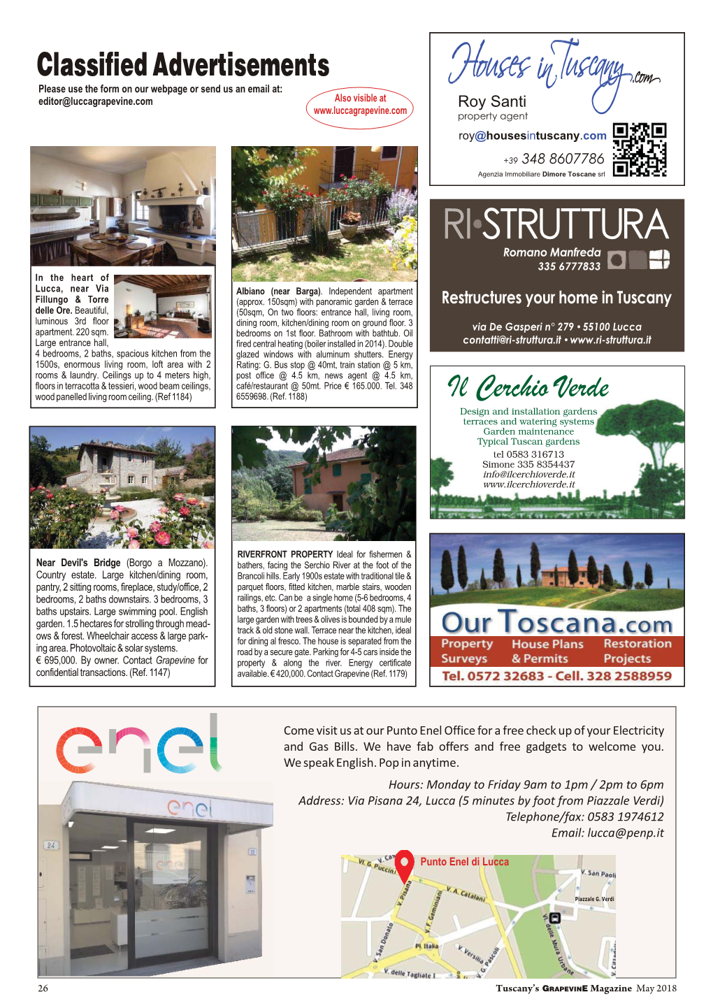 Classified Advertisements ~ May 2018 Issue