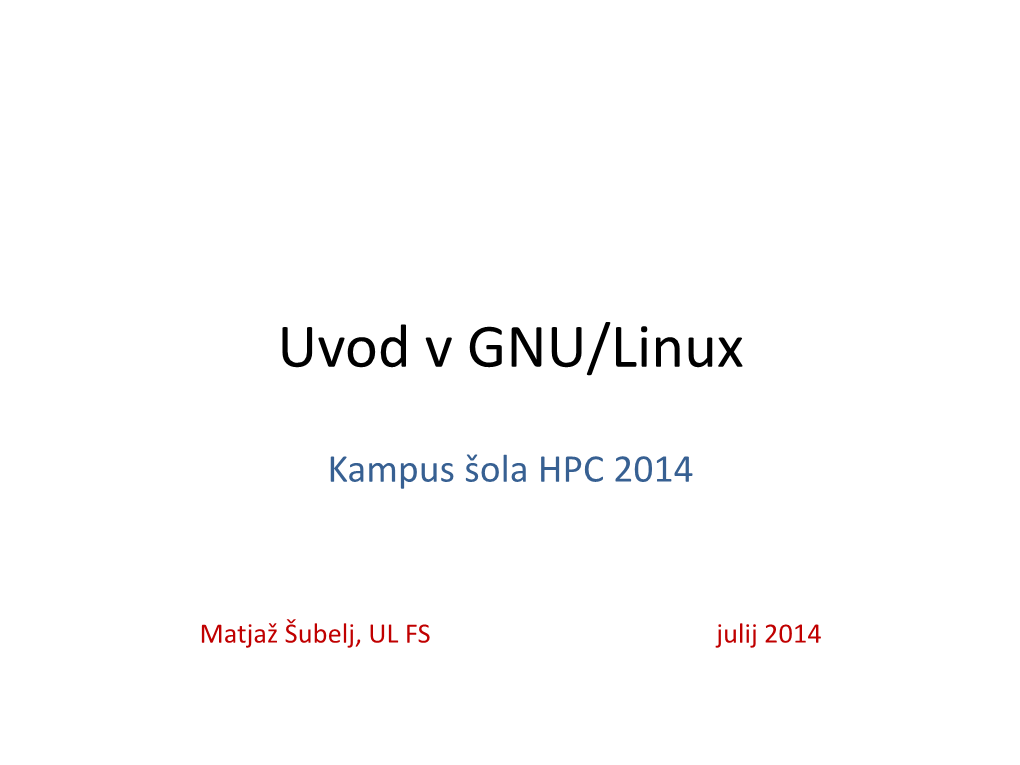 Uvod V GNU/Linux