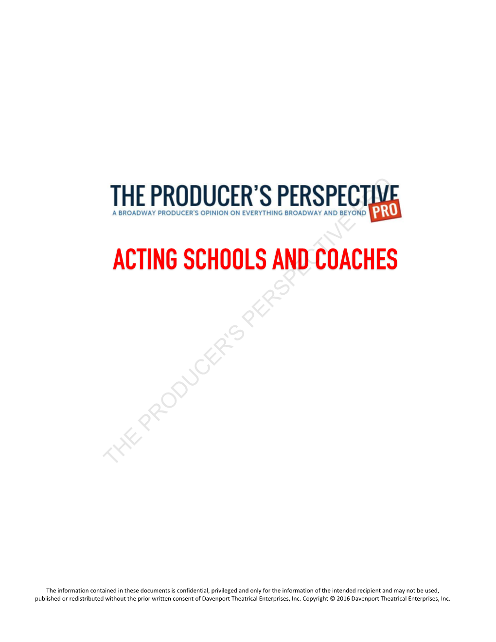 Acting Schools and Coaches