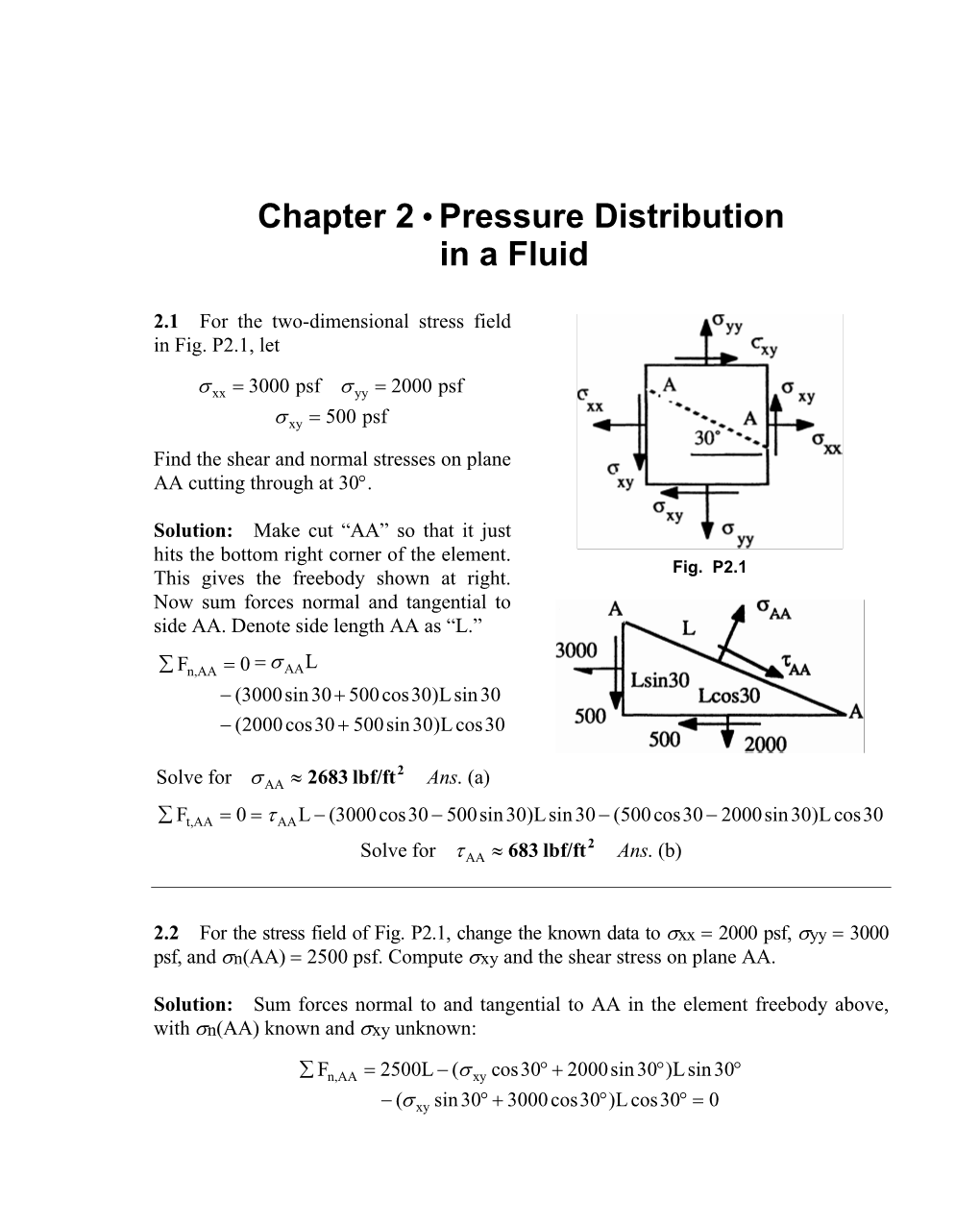 Chapter 2 • Pressure Distribution in a Fluid