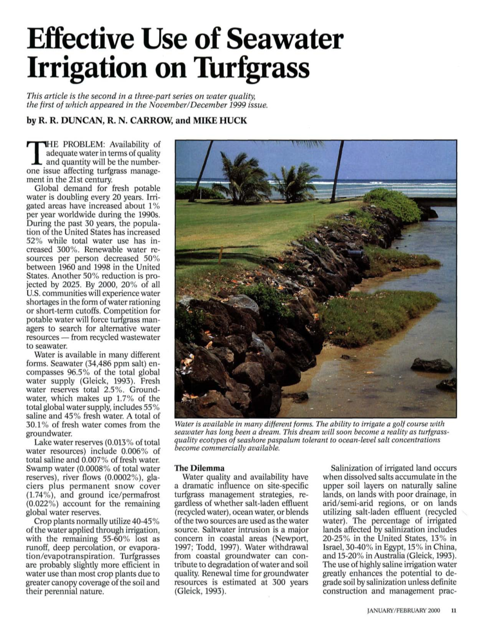 Effective Use of Seawater Irrigation on Turfgrass