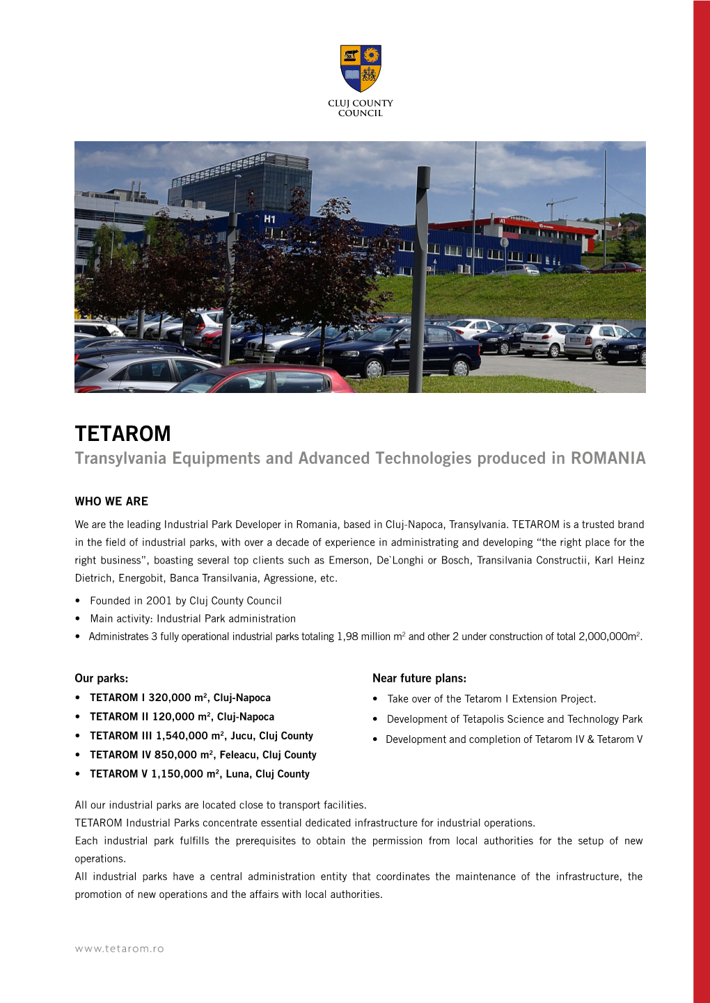 TETAROM Transylvania Equipments and Advanced Technologies Produced in Romania