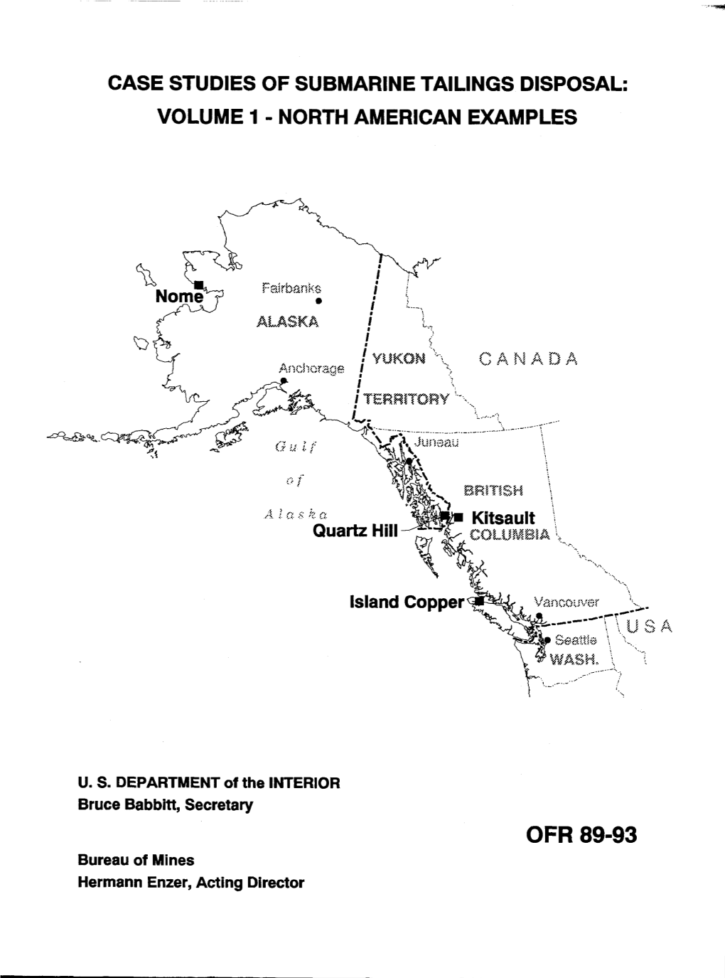 OFR 89-93 Bureau of Mines Hermann Enzer, Acting Director