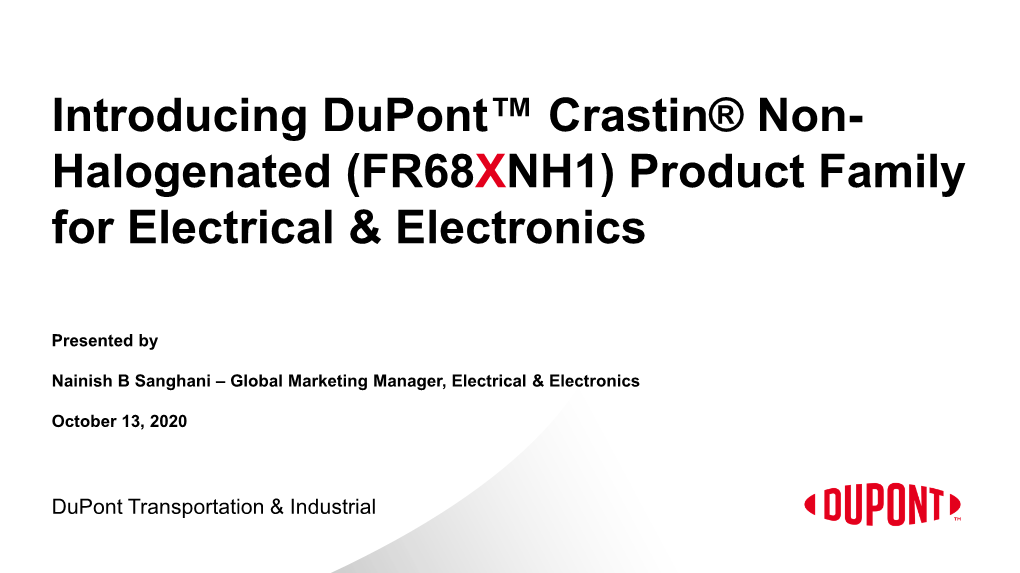 Crastin® FR684NH1 – Key Characteristics