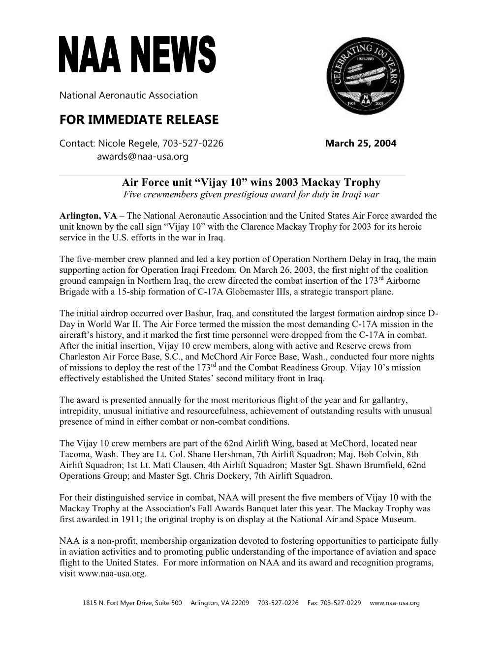 Press Release