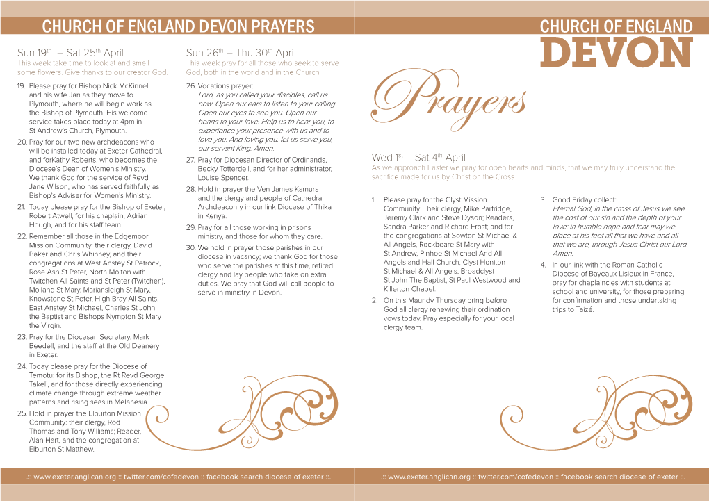 Church of England Church of England Devon Prayers