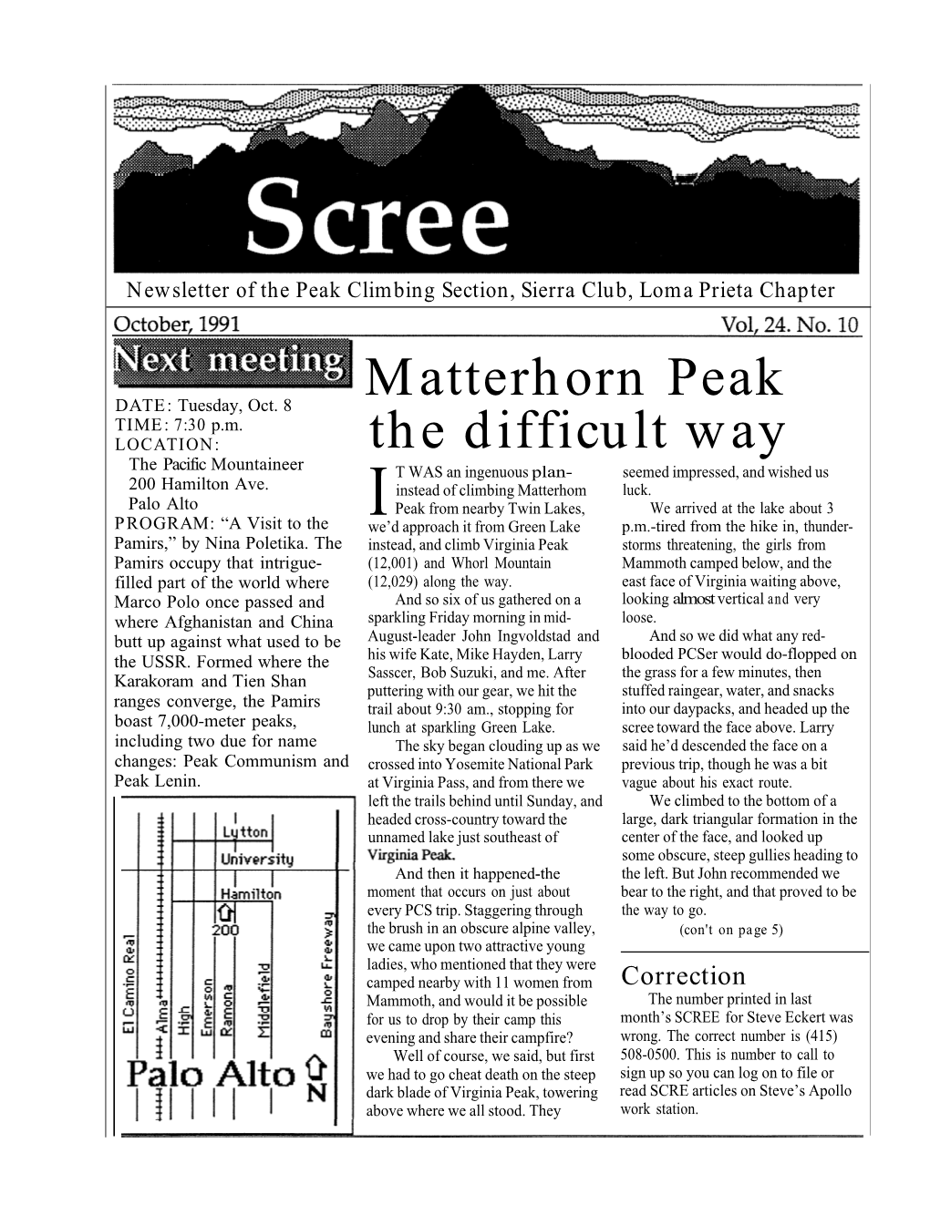 Matterhorn Peak the Difficult