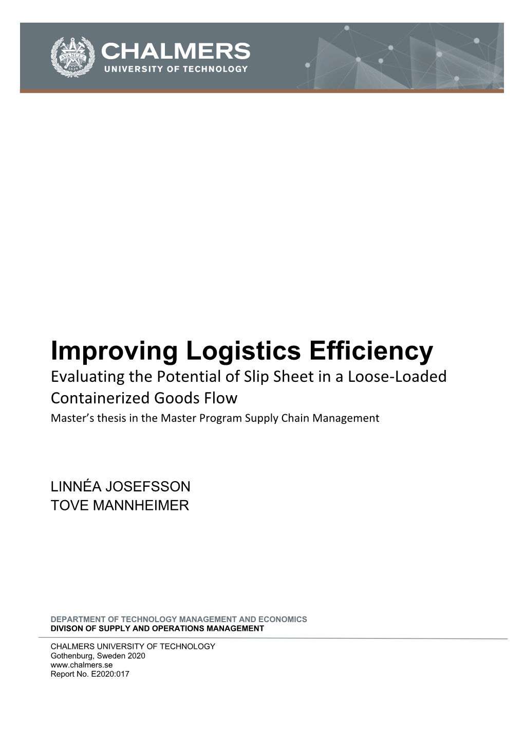 Improving Logistics Efficiency