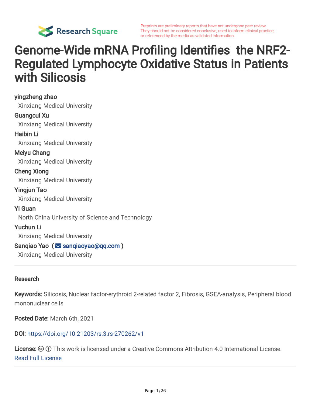 Genome-Wide Mrna Pro Ling Identi Es the NRF2