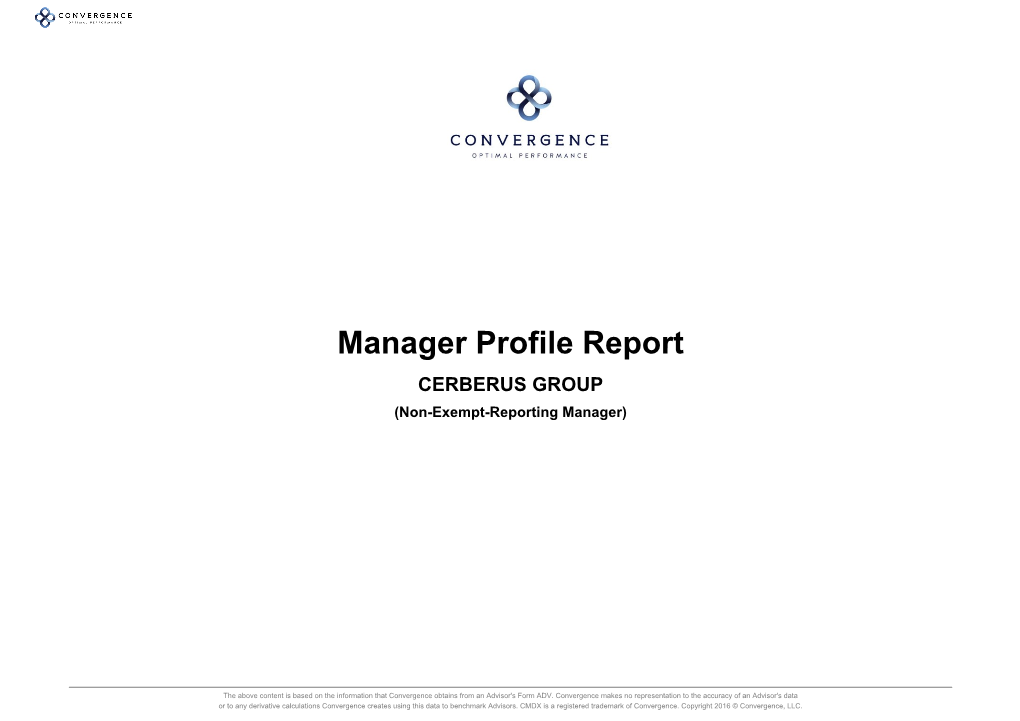 Manager Profile Report CERBERUS GROUP (Non-Exempt-Reporting Manager)