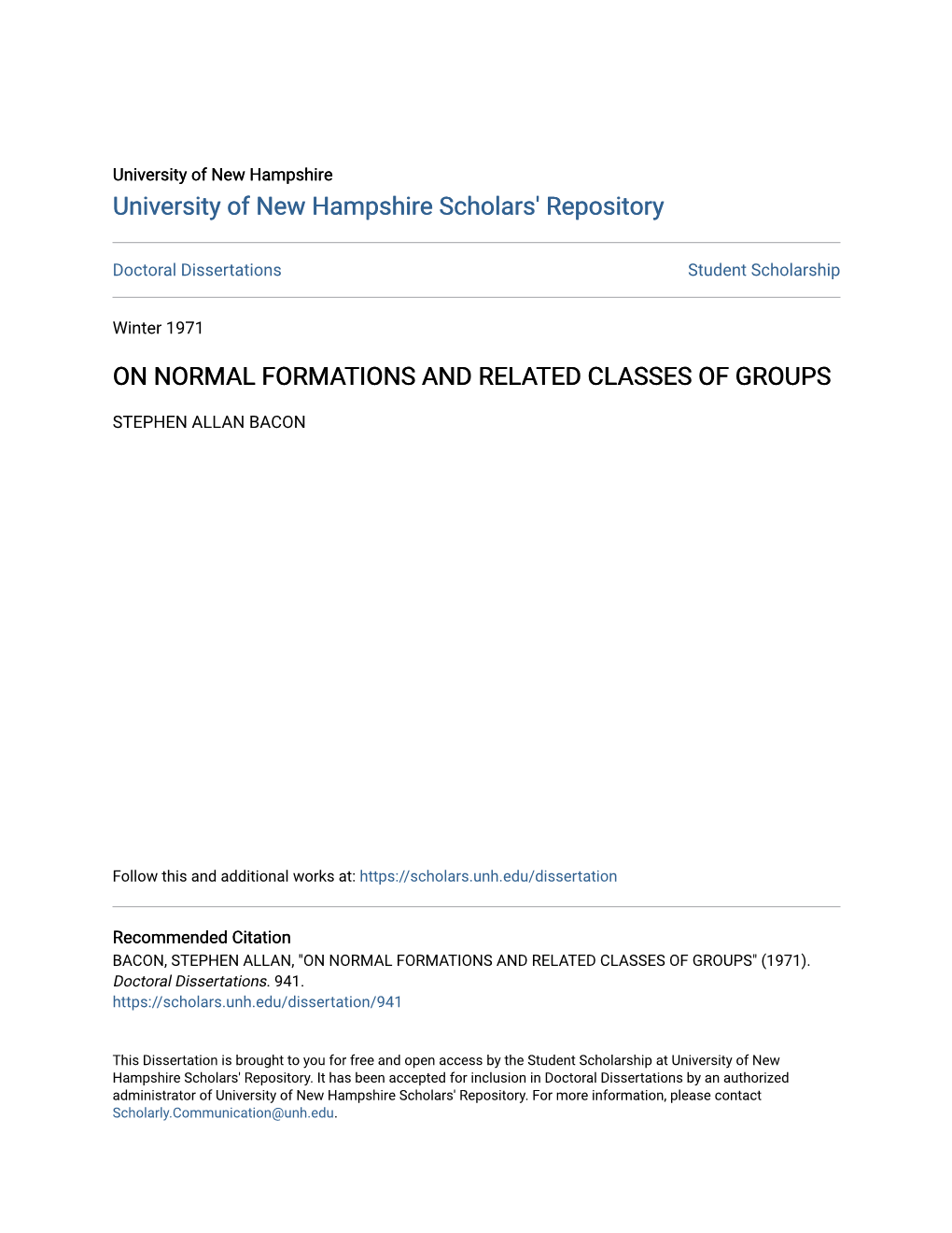 On Normal Formations and Related Classes of Groups