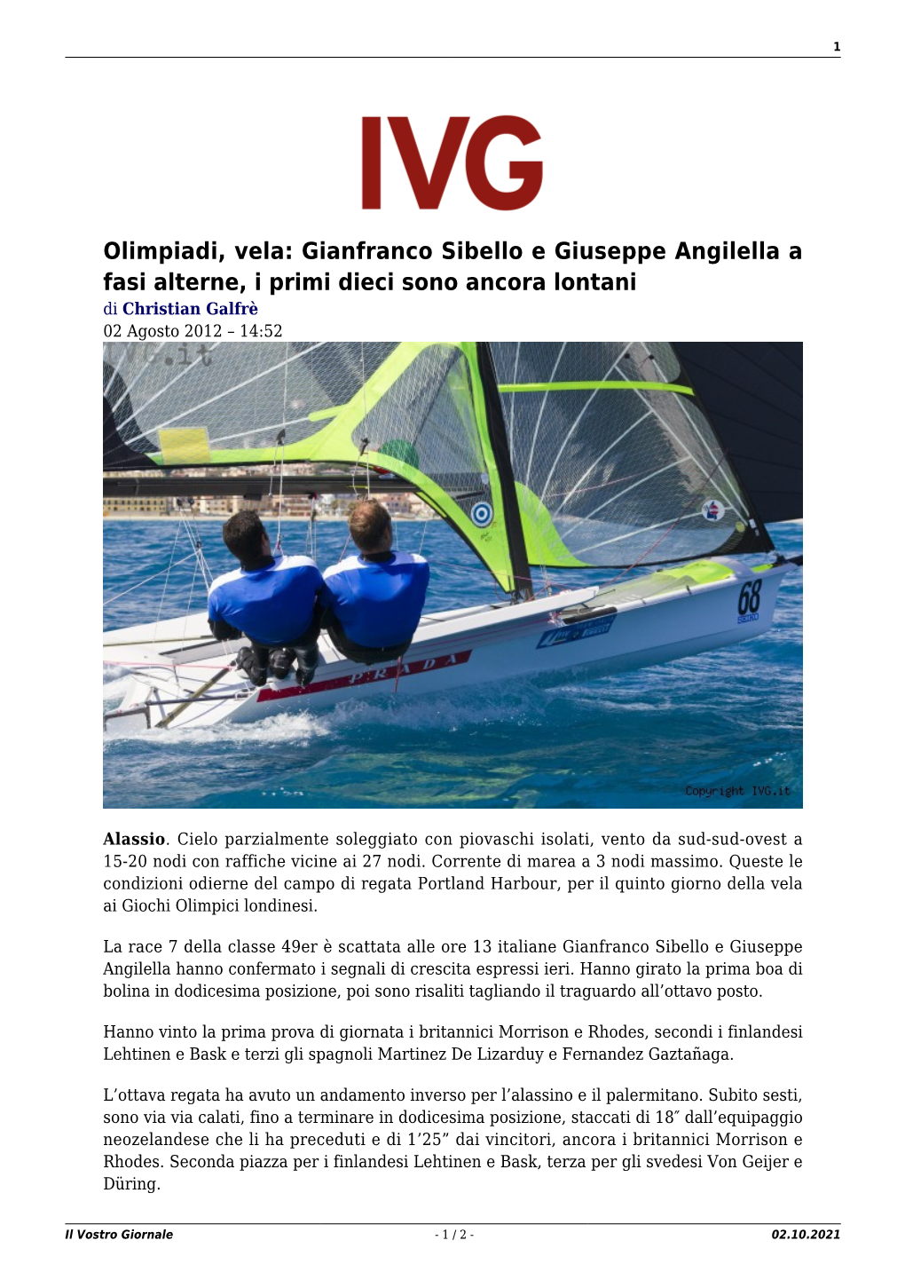 Il Vostro Giornale - 1 / 2 - 02.10.2021 2