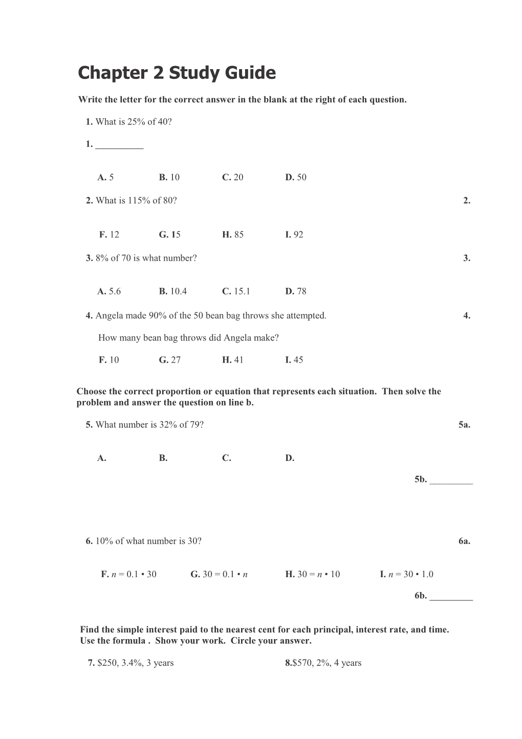 Chapter 2 Study Guide