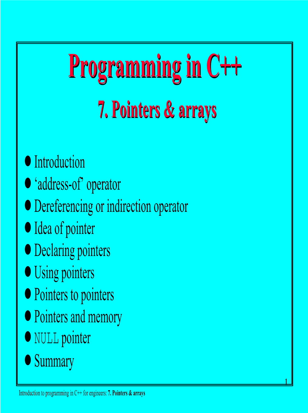 Programming Inin C++C++ 7.7