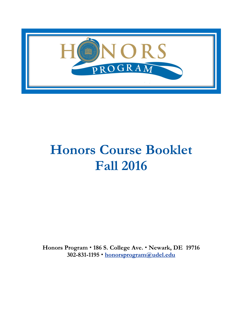 Fall 2016 Honors Courses