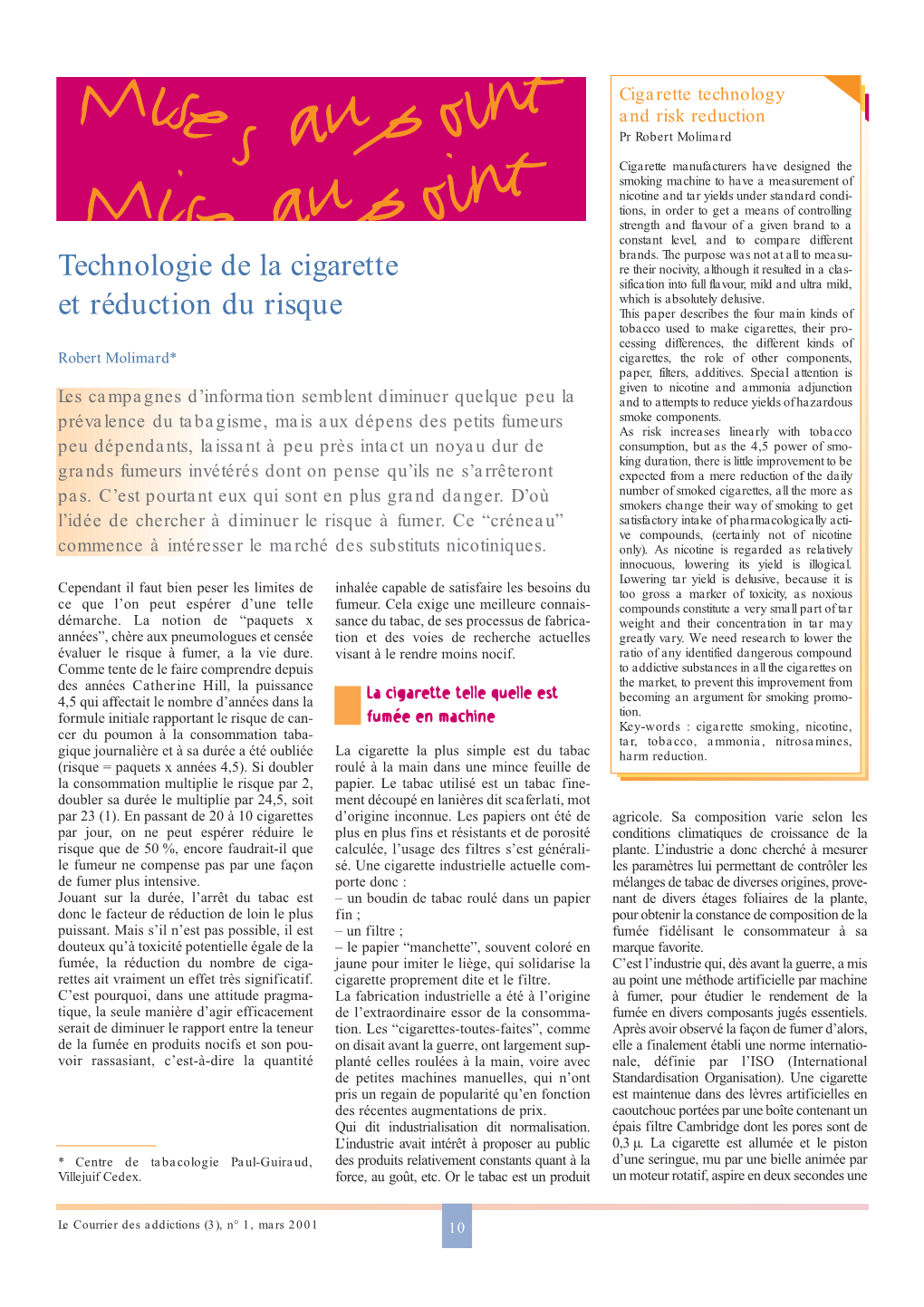 Technologie De La Cigarette Et Réduction Du Risque