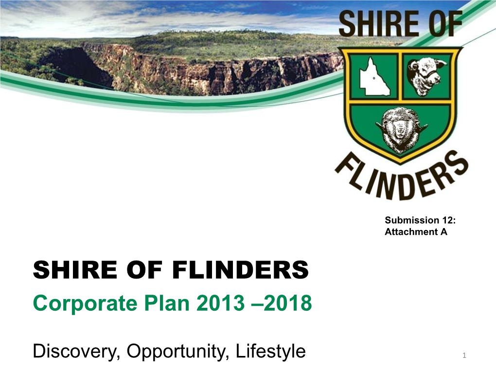 SHIRE of FLINDERS Corporate Plan 2013 –2018