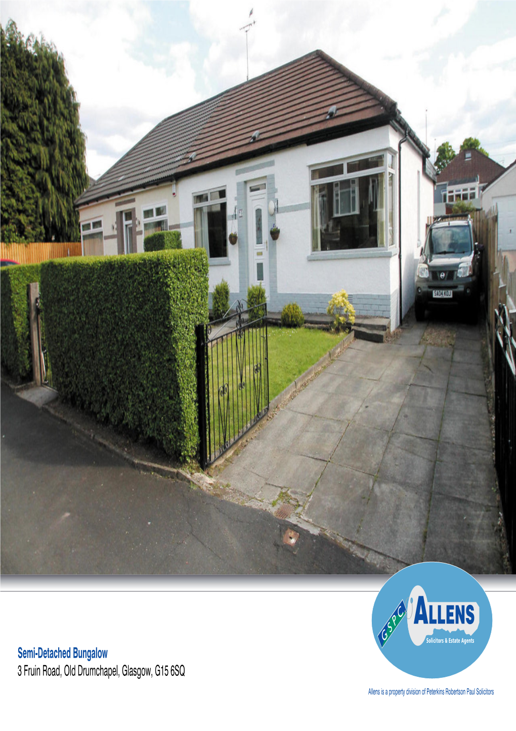 Semi-Detached Bungalow 3 Fruin Road, Old Drumchapel, Glasgow, G15 6SQ