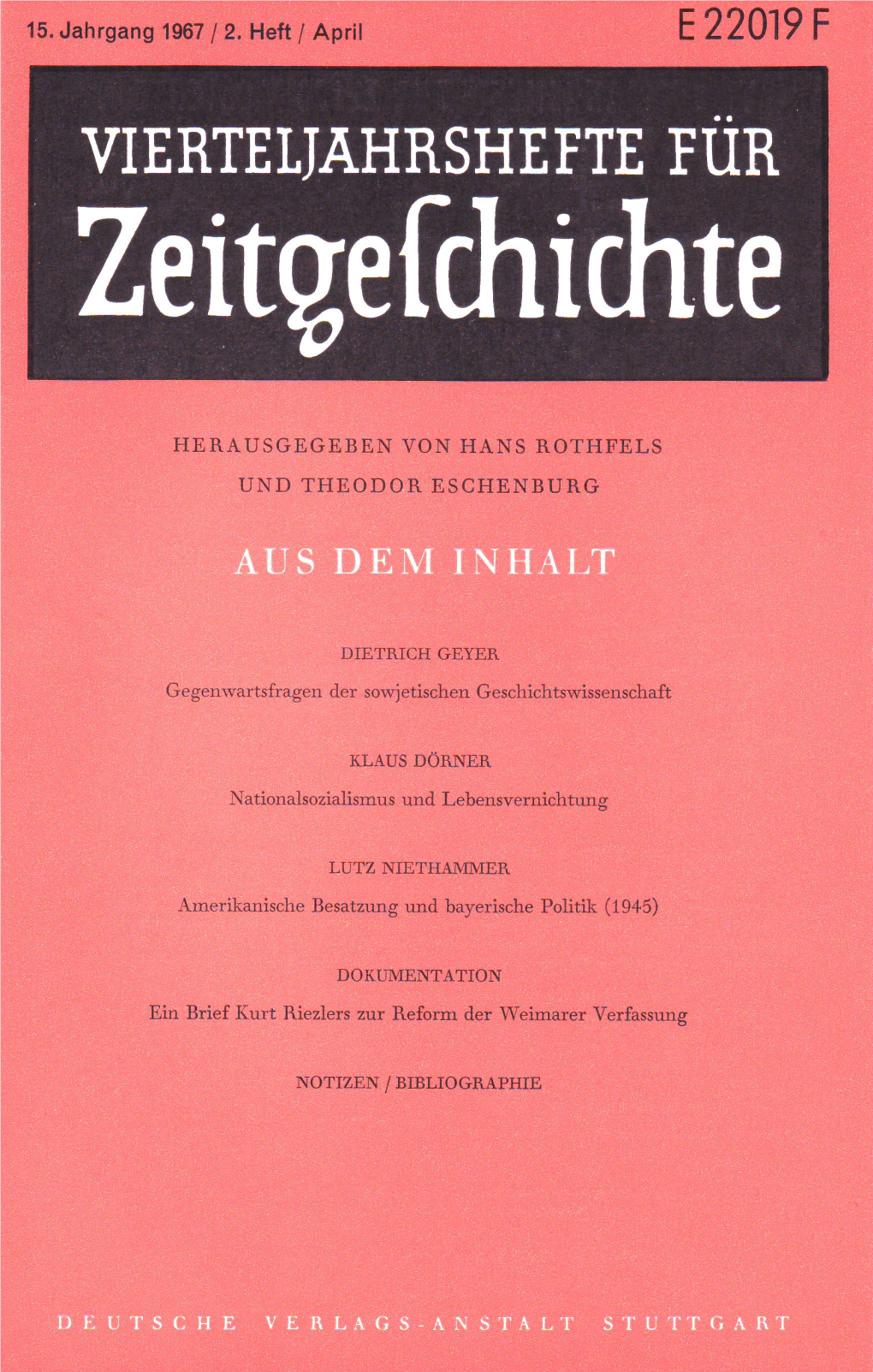 Heft 2 Der Historisch-Politischen Schrif­ Tenreihe Des Neuen Presseclubs München, München O