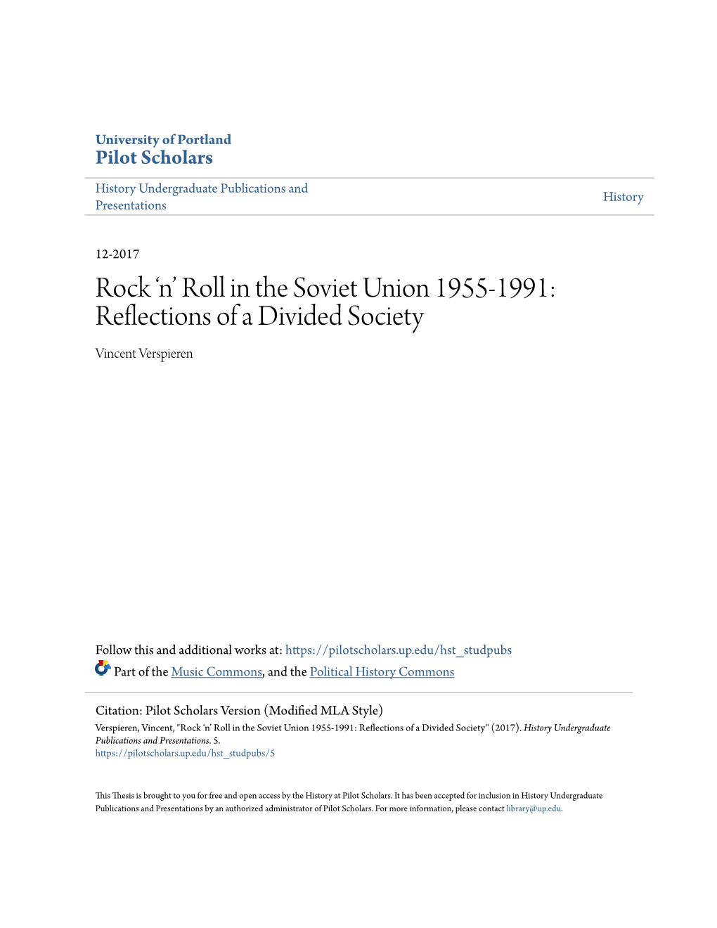 Rock Â•Ÿnâ•Ž Roll in the Soviet Union 1955-1991: Reflections of a Divided