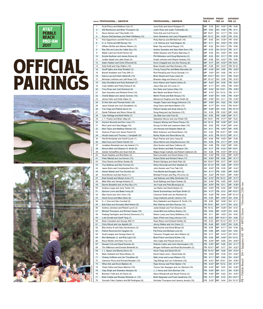 Official Pairings