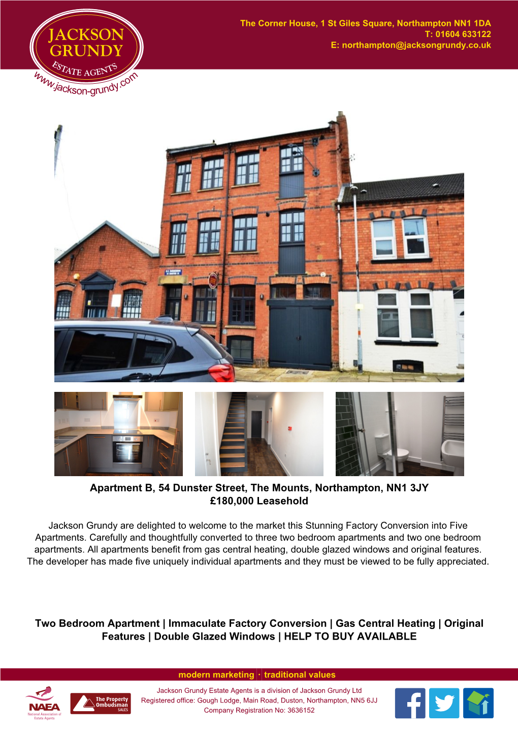 Jackson Grundy Are Delighted to Welcome to the Market This Stunning Factory Conversion Into Five Apartments