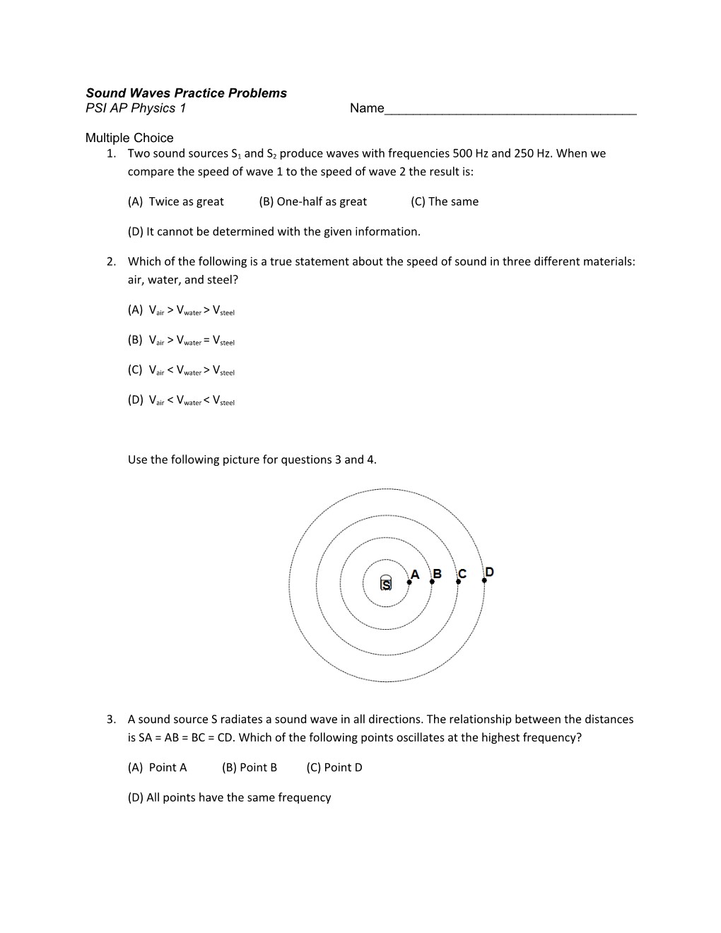 Sound Waves Practice Problems