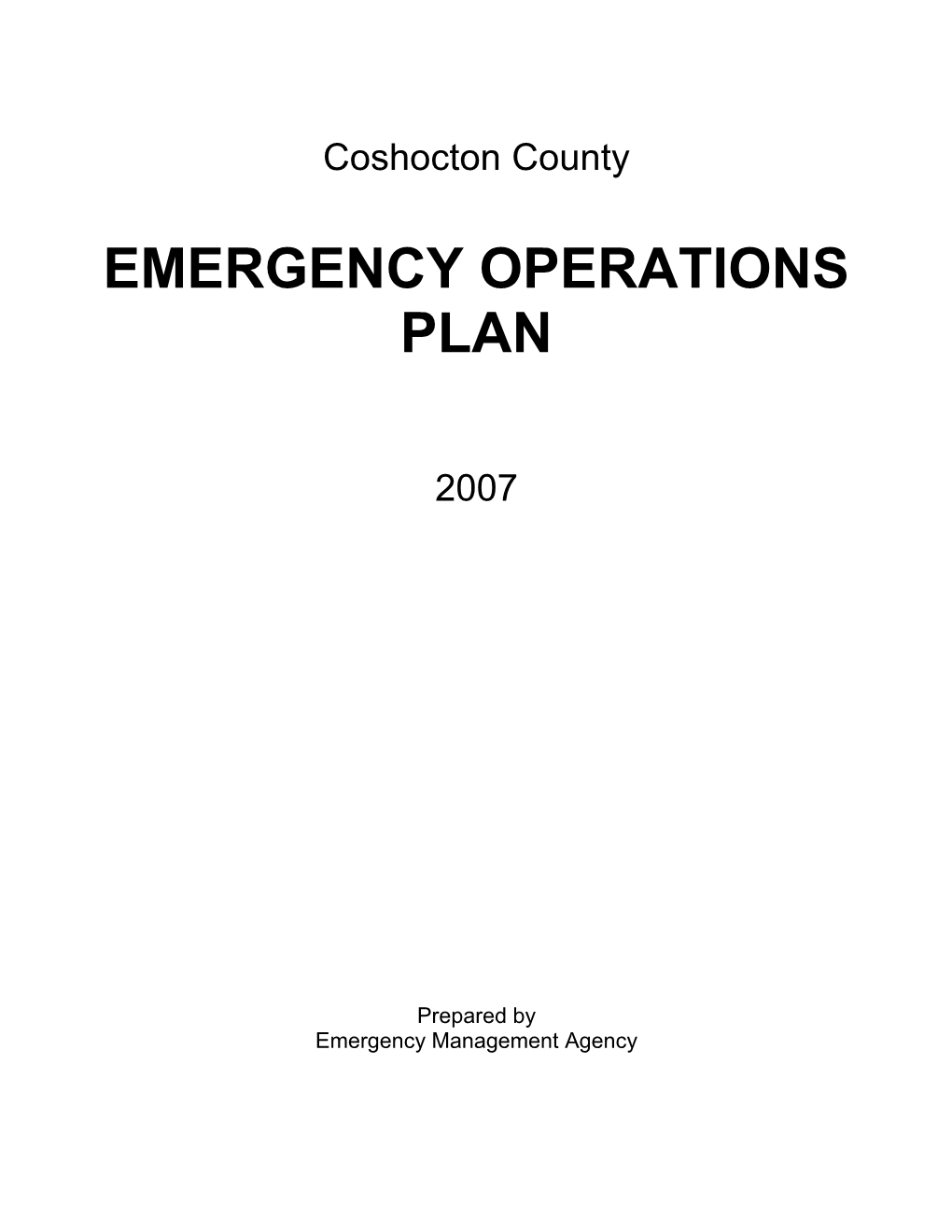 Emergency Operations Plan