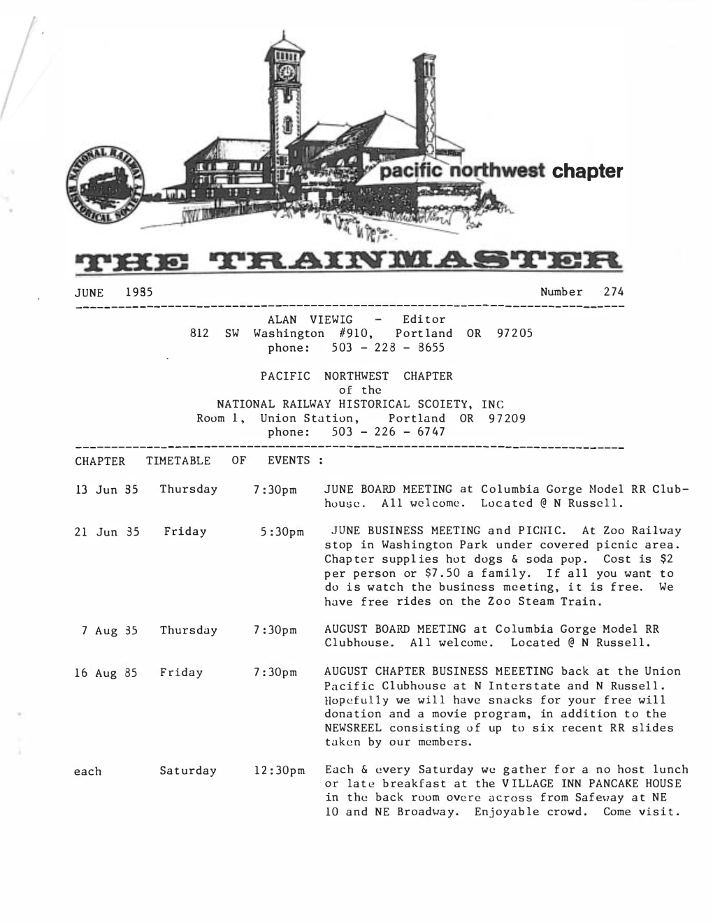 THE Trainmaster JUNE 1985
