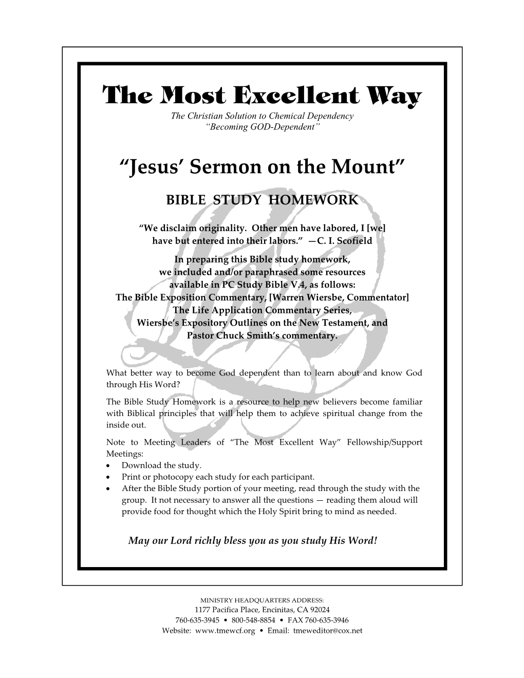 Jesus' Sermon on the Mount