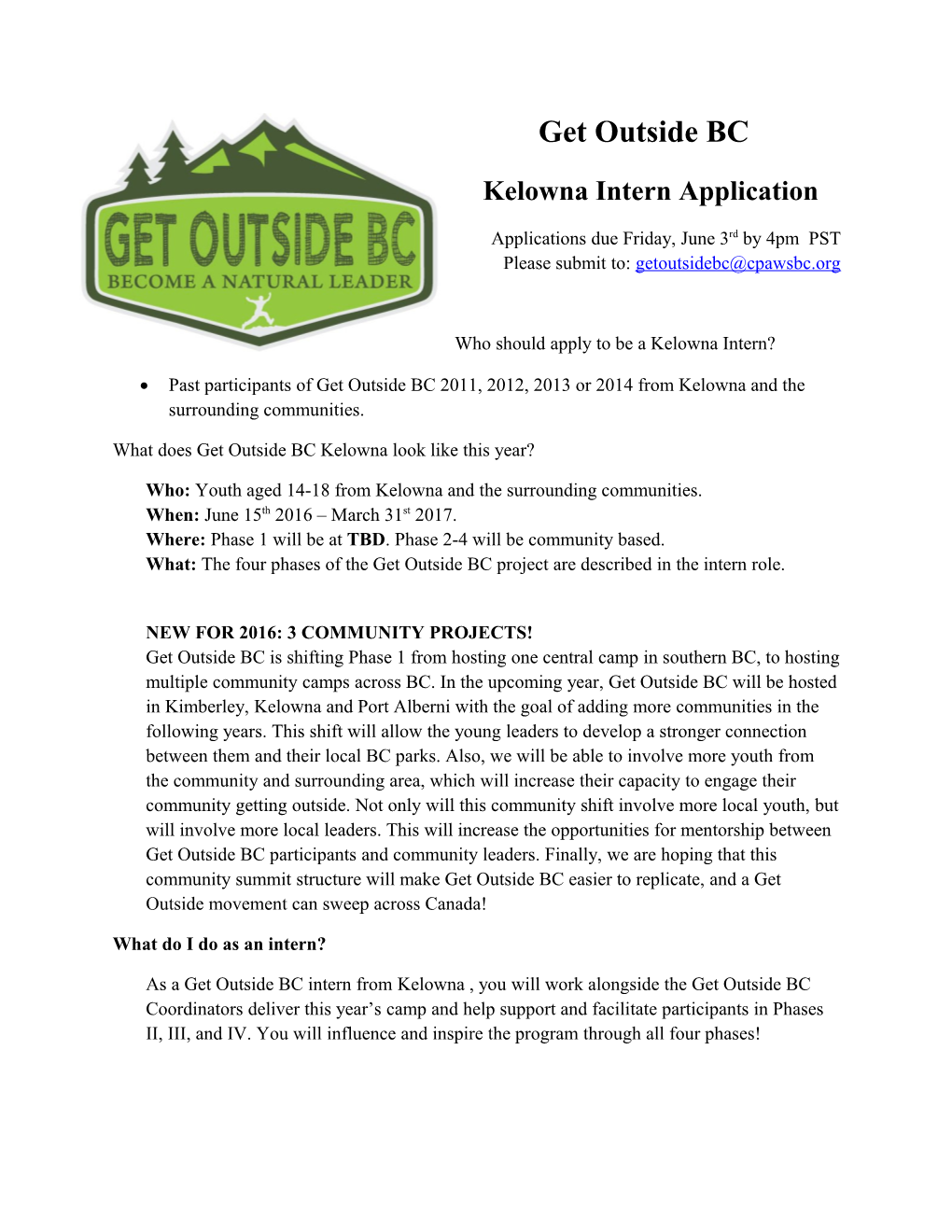 Who Should Apply to Be a Kelowna Intern?