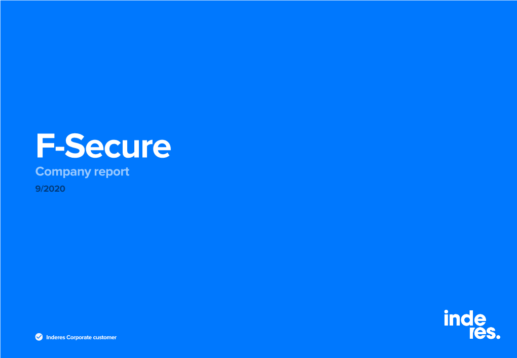 Inderes: F‑Secure Company Report