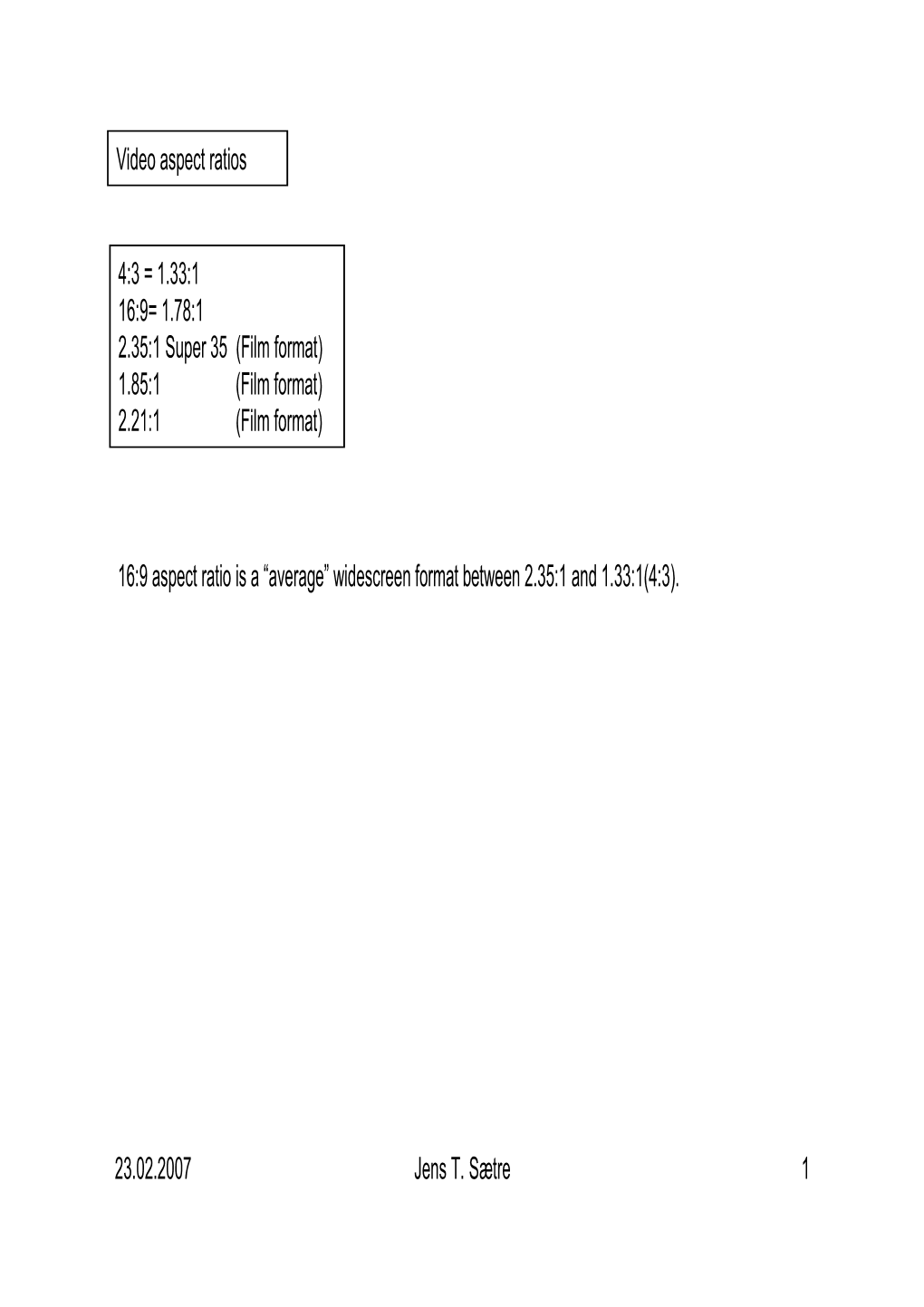 Video Aspect Ratios and Frame Format(PDF)