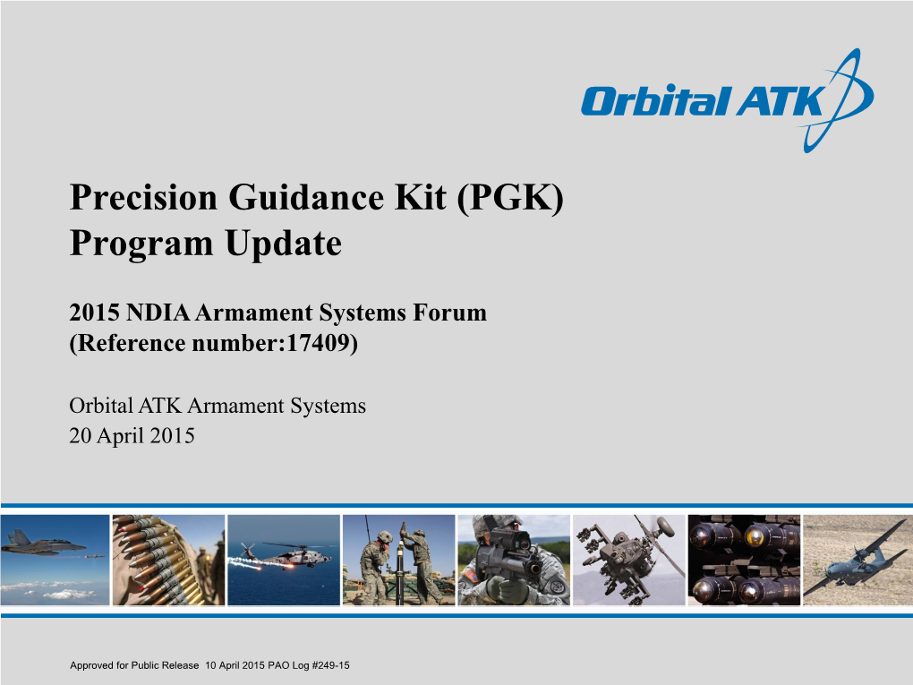 Precision Guidance Kit (PGK) Program Update