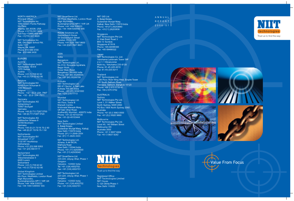 NIIT Technologies Inc. 1050 Crown Pointe Parkway 5Th Floor