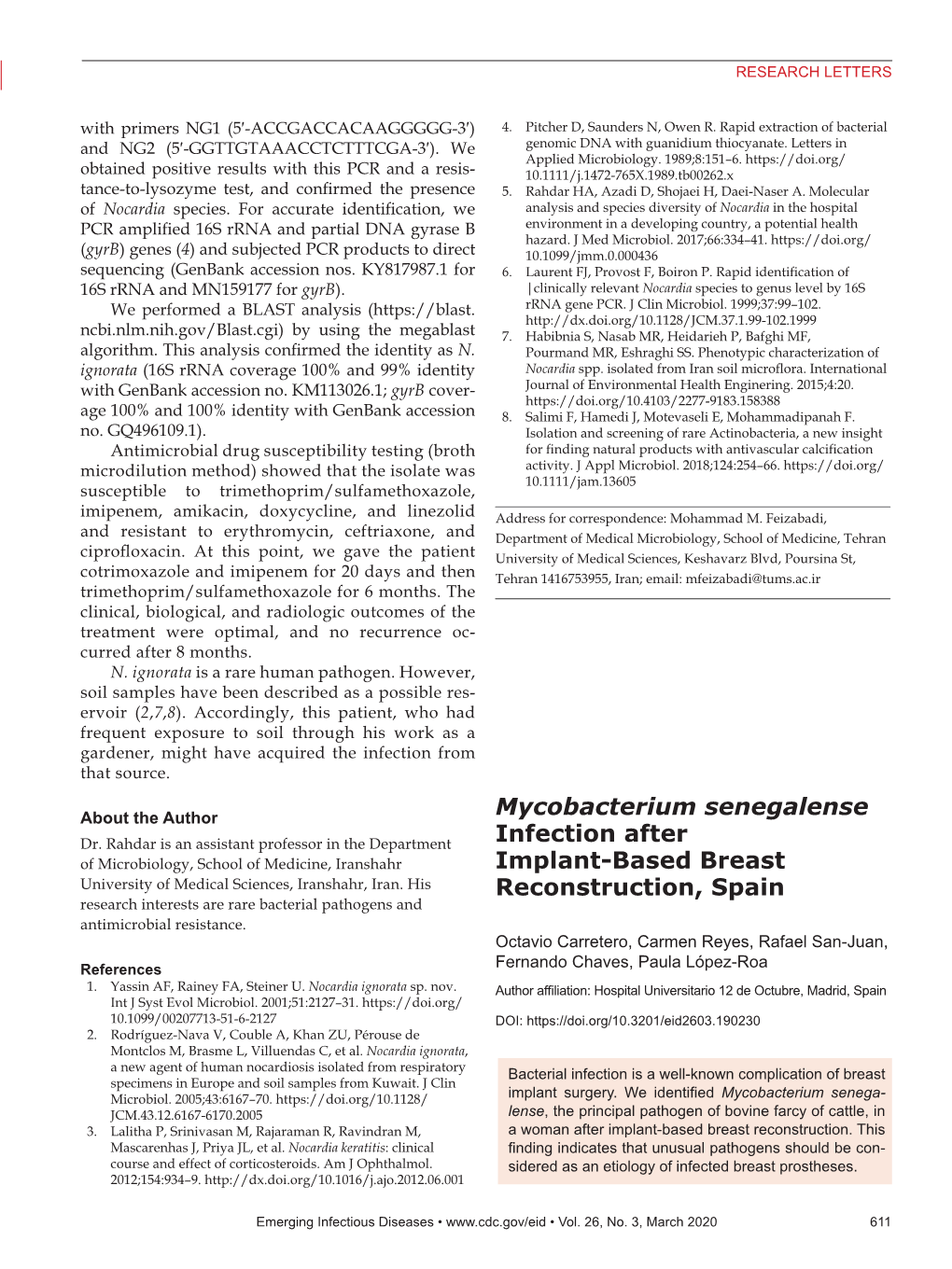 Mycobacterium Senegalense Dr