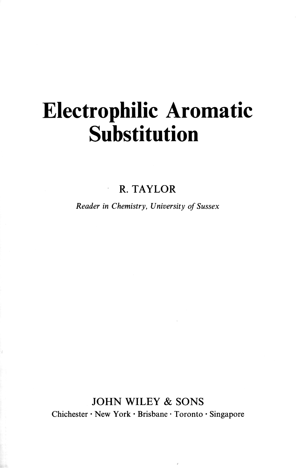 Electrophilic Aromatic Substitution