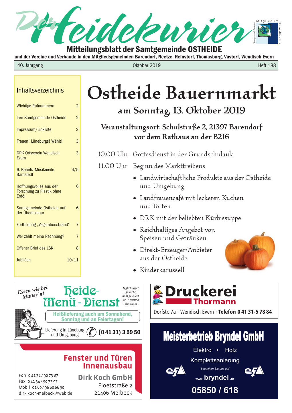 Ostheide Bauernmarkt Wichtige Rufnummern 2 Am Sonntag, 13