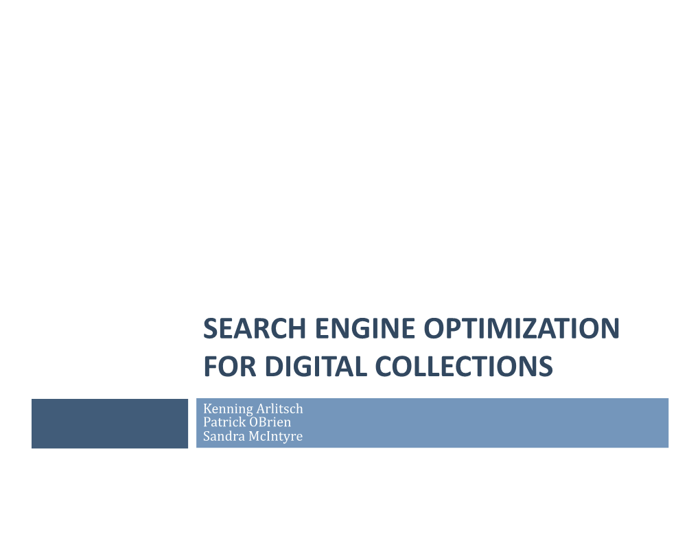 Search Engine Optimization for Digital Collections