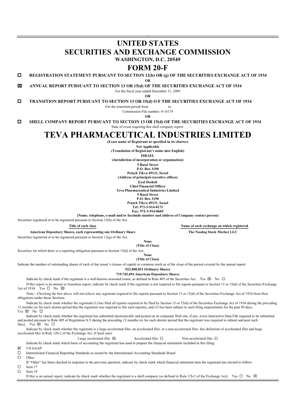 Teva Pharmaceutical Industries