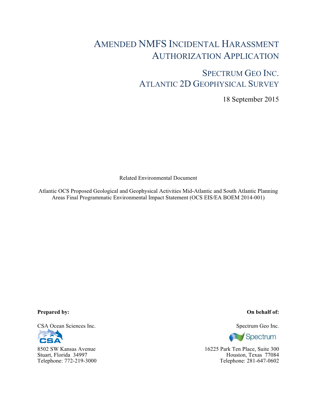 Atlantic Oil and Gas 2017 Rule Spectrum Application Revised Final