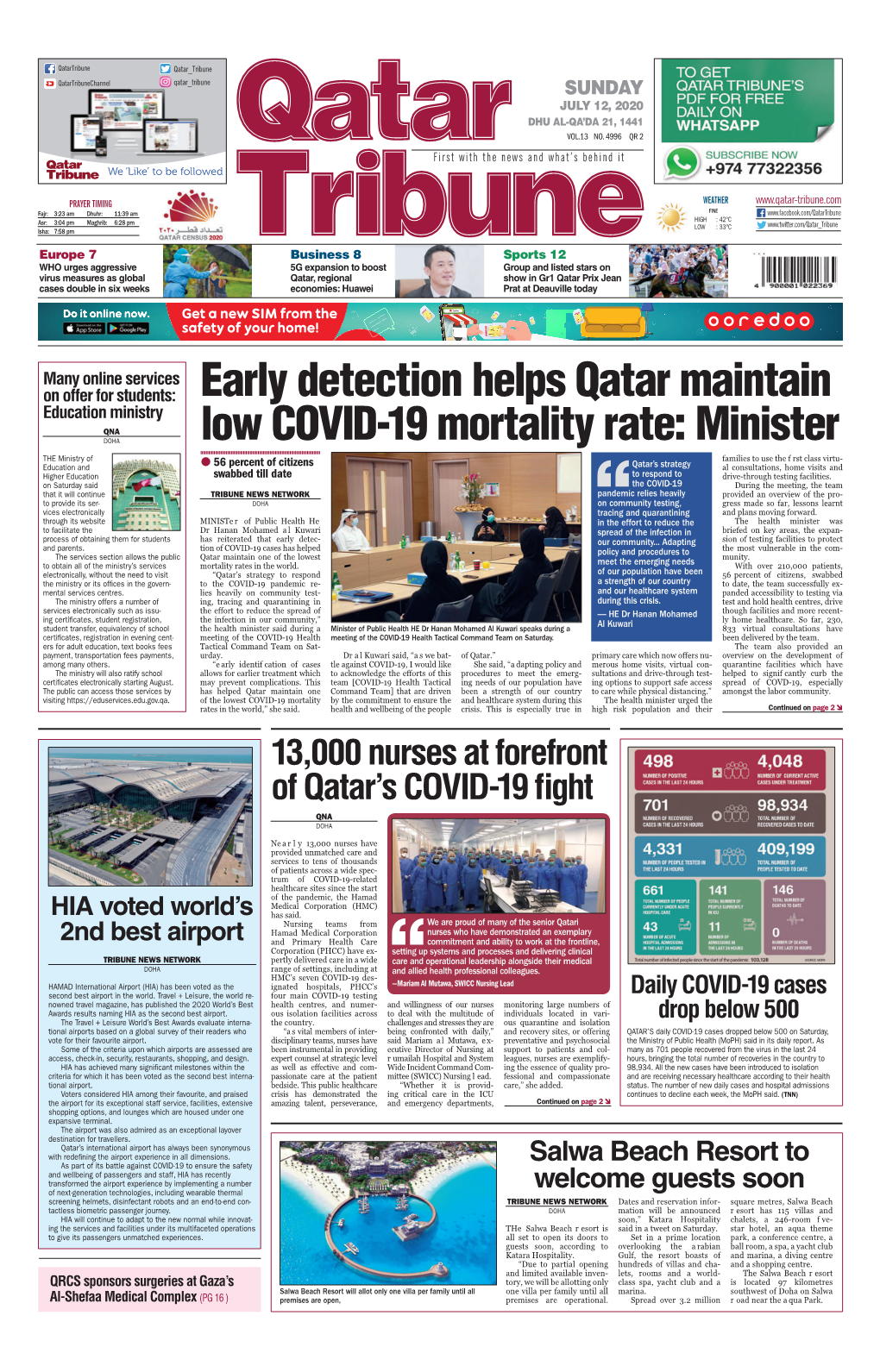 Early Detection Helps Qatar Maintain Low COVID-19