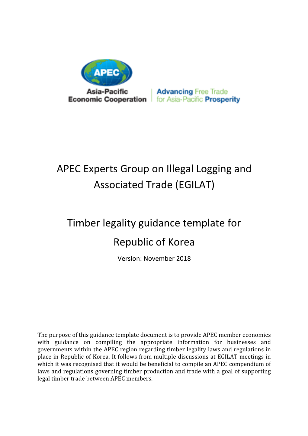 Timber Legality Guidance Template for Korea