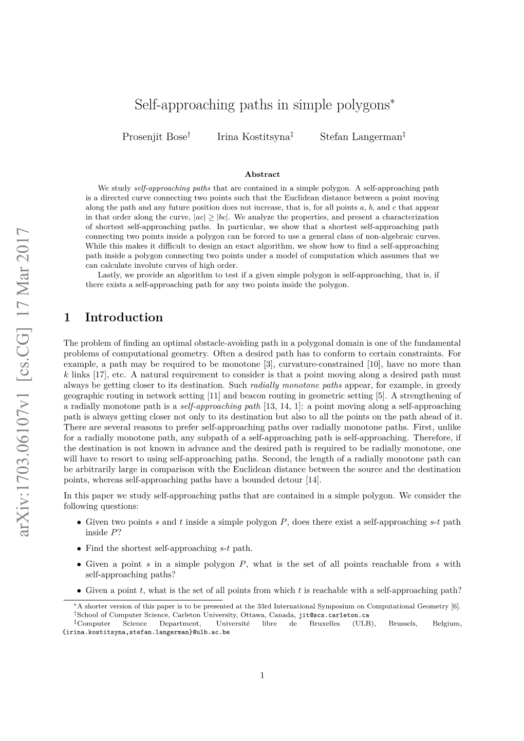 Self-Approaching Paths in Simple Polygons∗