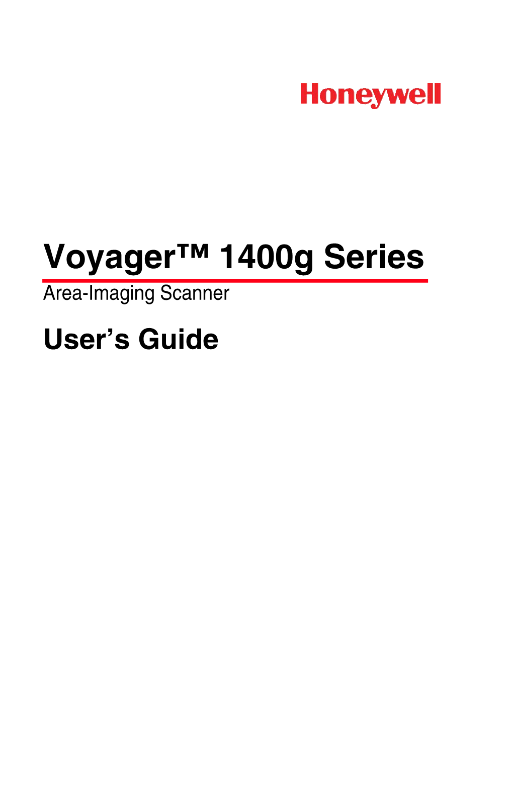 Voyager 1400G Series Area-Imaging Scanner User's Guide