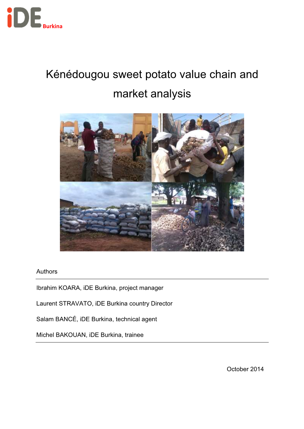 Kénédougou Sweet Potato Value Chain and Market Analysis